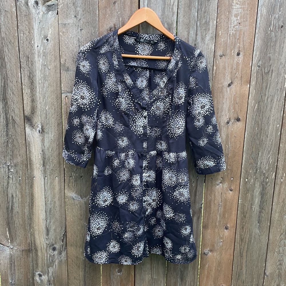 Zara Black and White Patterned Dress
